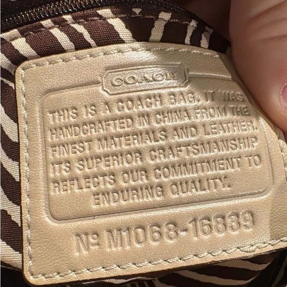 Coach Tan and Brown Woven Tote Bag - Picture 6 of 7